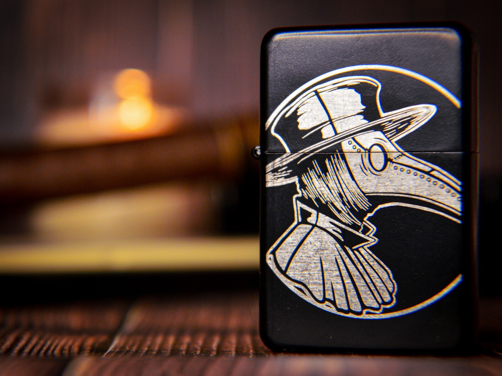 Plague Doctor Engraved Lighter