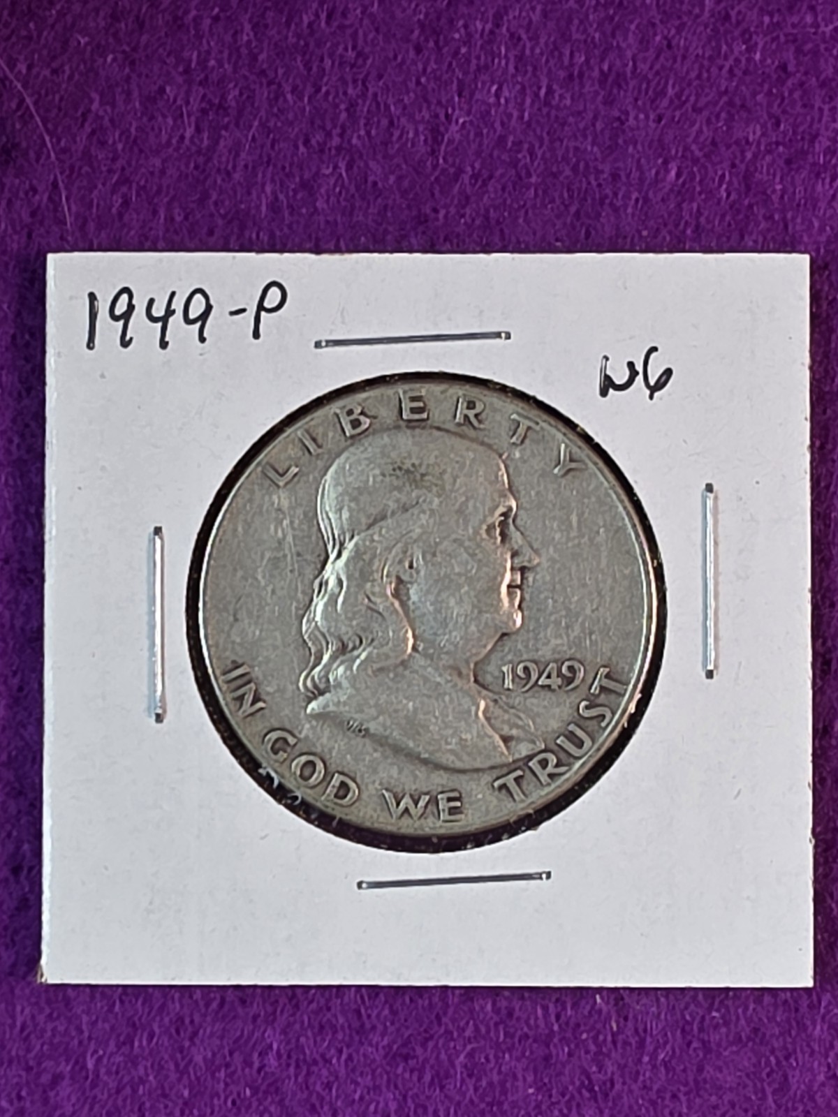 1949 P Franklin Half Dollar 50c U.S. Coin 90% Silver