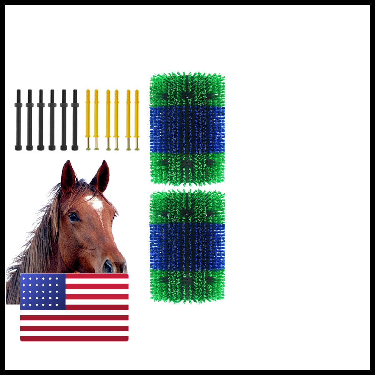 Boupower 2Pcs Livestock Brushextra Large Size Livestock Brush Massage Grooming
