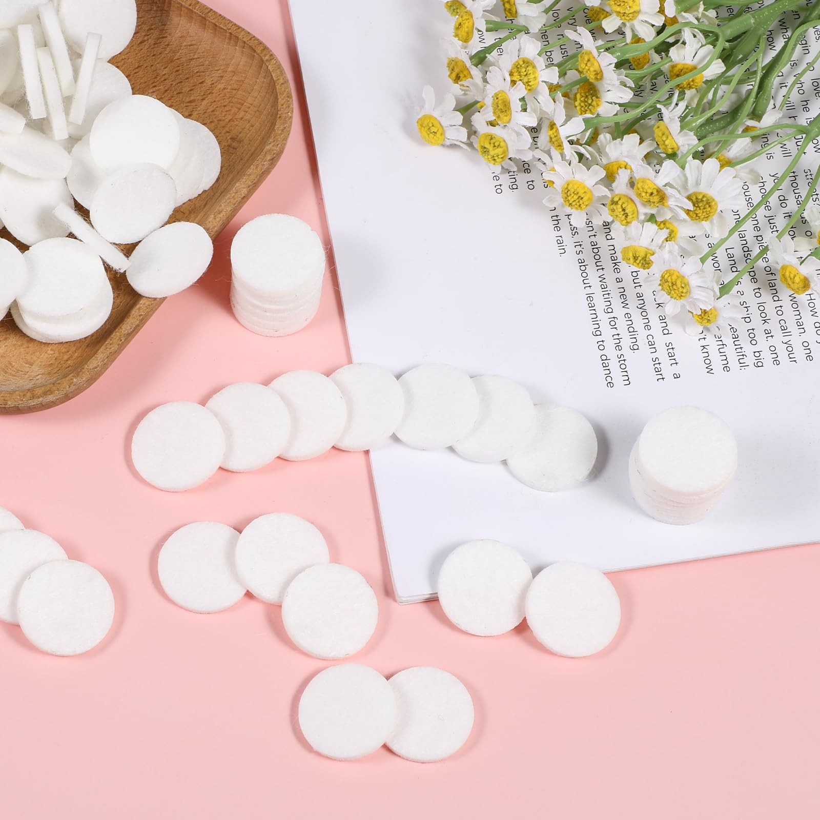Diffuser Refill Pads, 50 Pcs 1 Inch Round Essential Oil Pad White