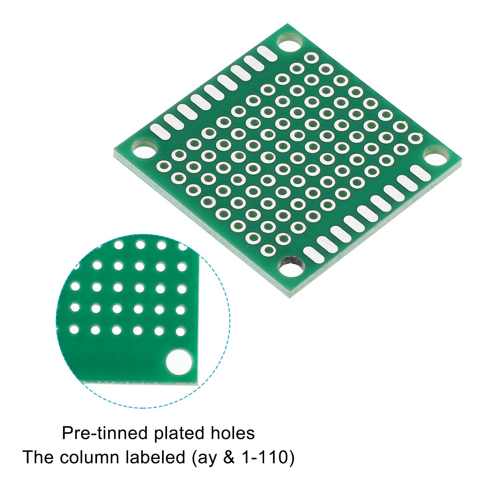 1.2" X 1.2" PCB Board Circuit, 24 Pcs Single Sided Prototype Perfboard Solder Bo
