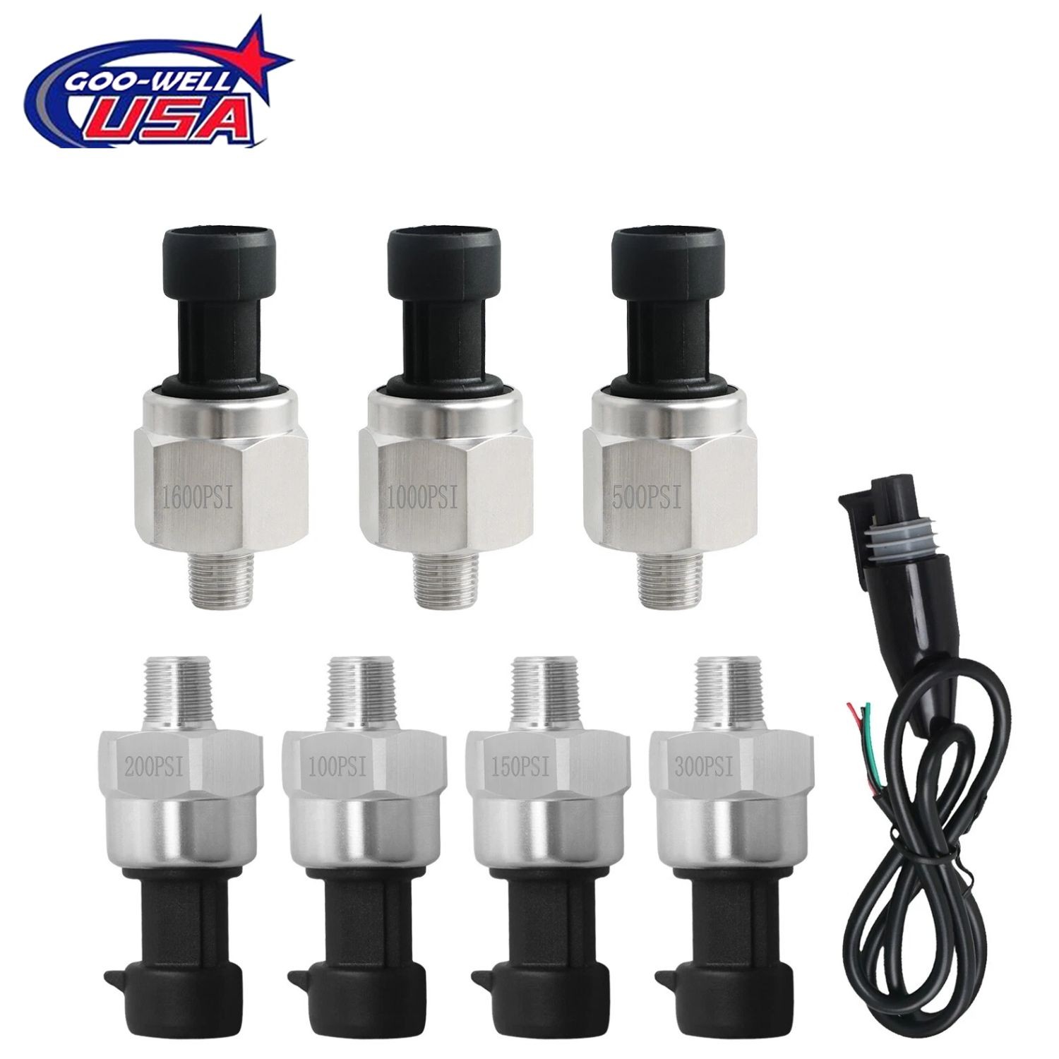 5V Pressure Transducer or Sender 30psi-1600Psi for Fuel Diesel Oil Air Water