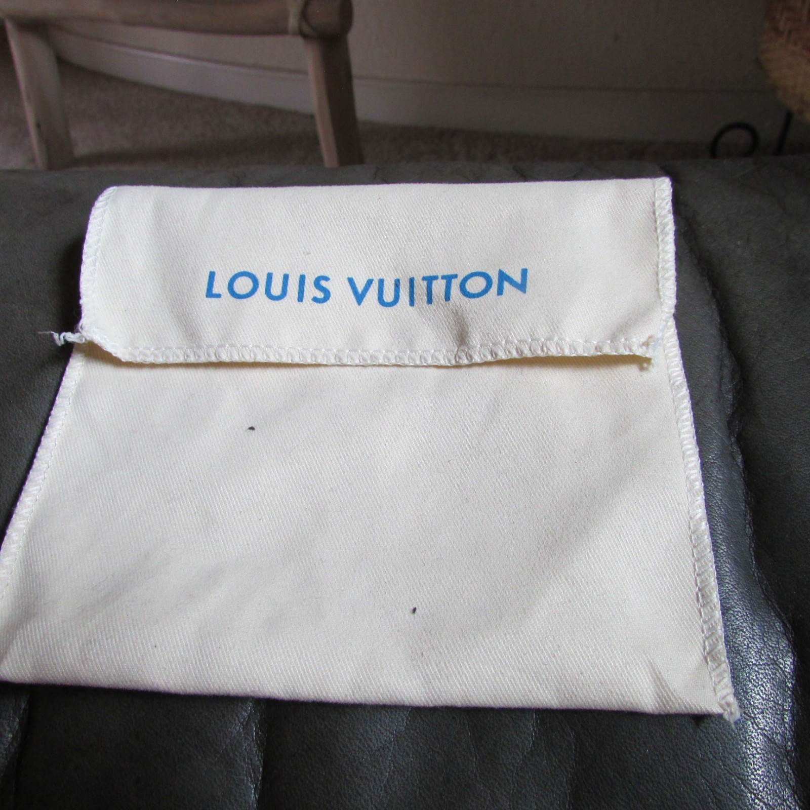 Louis Vuitton Cream Fabric Flap Cover Wallet Pouch