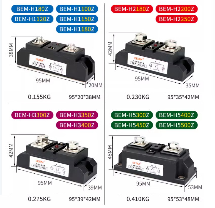 Industrial Solid State Relay BEM-H180Z BEM-H3200Z 80A-500A DC Control AC SSR