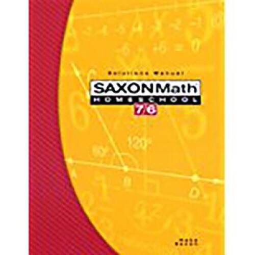 Saxon Math 7/6, Homeschool Edition: Solutions Manual - Paperback - VERY GOOD