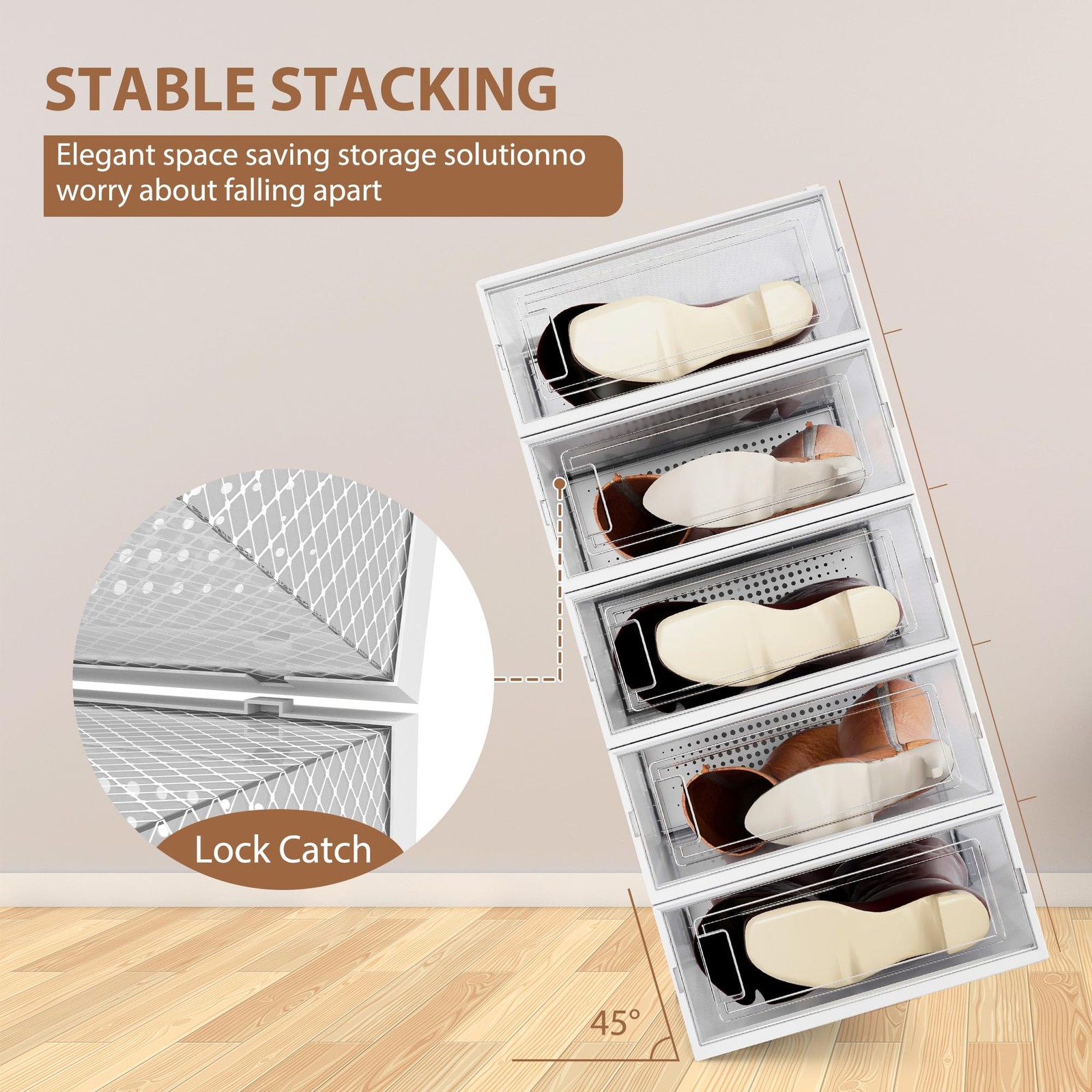 8 Pack Clear Boot Boxes Stackable, Boot Storage Boxes for Tall Boots, Shoes B...