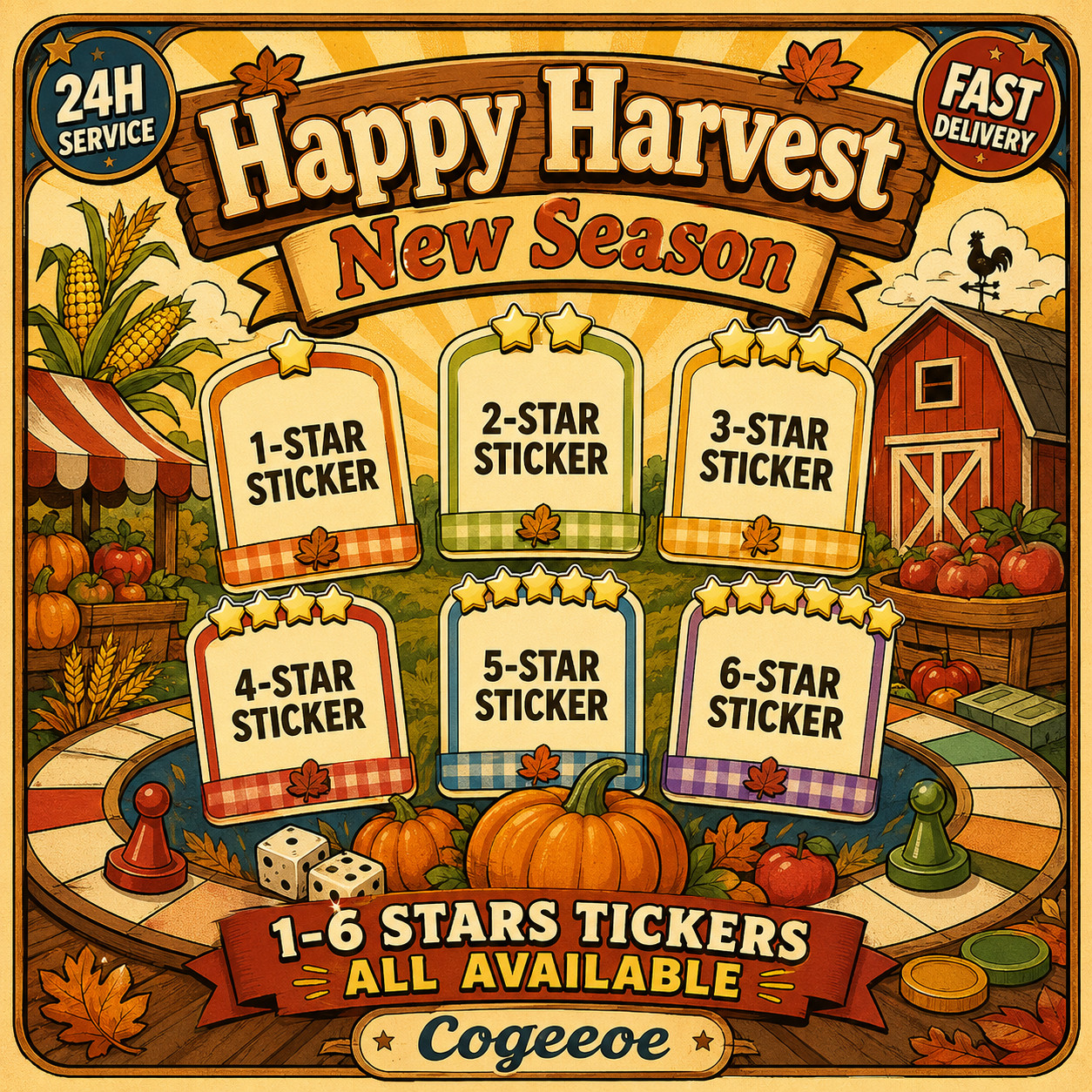 All Sticker Avaiable ⚡ Mono-poly Go 1-6 Star Stickers⭐|Happy-H Newest Alumb Fast