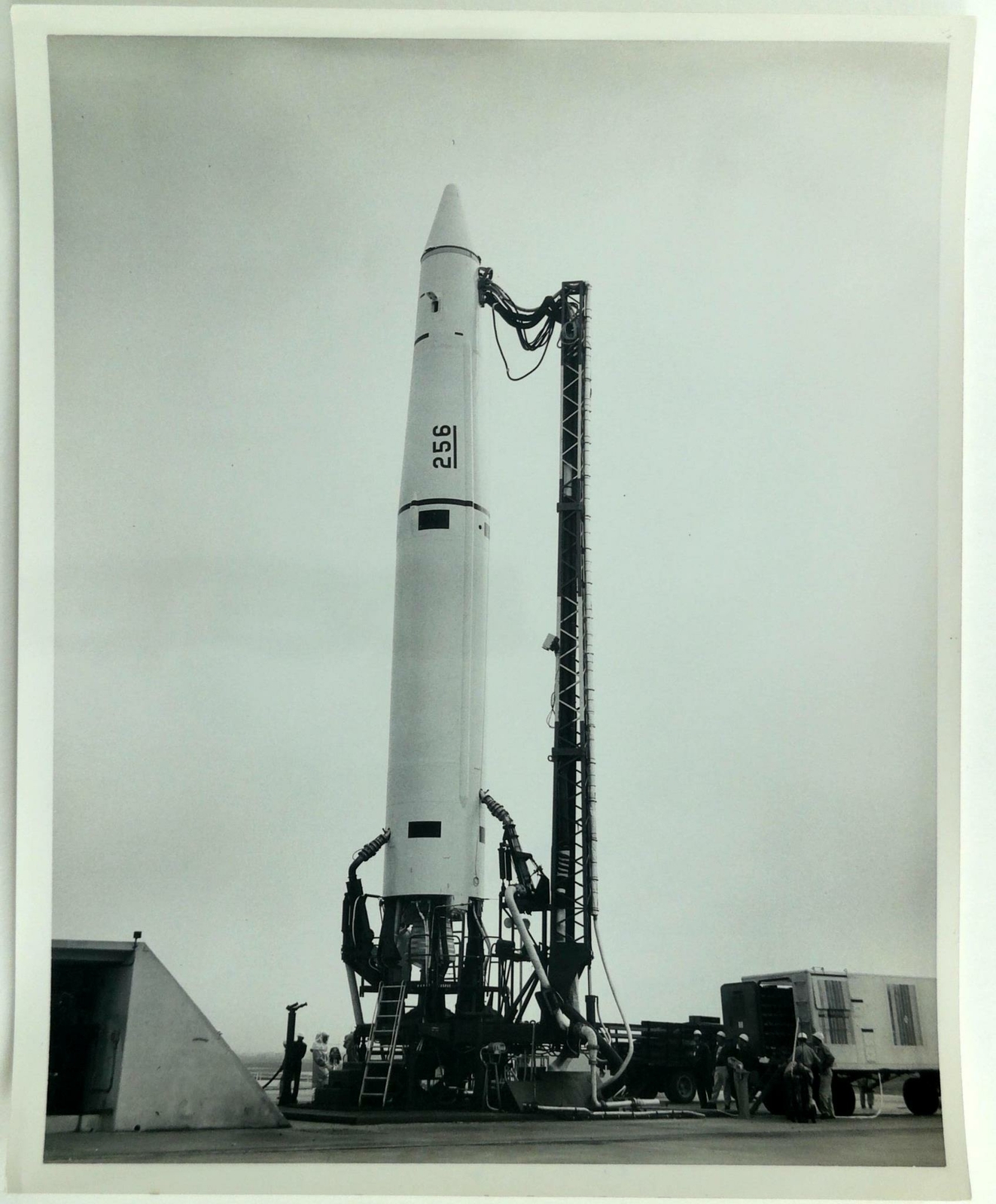 1960 Official US Air Force Photo Cape Canaveral Thor Missile #256 Before Launch