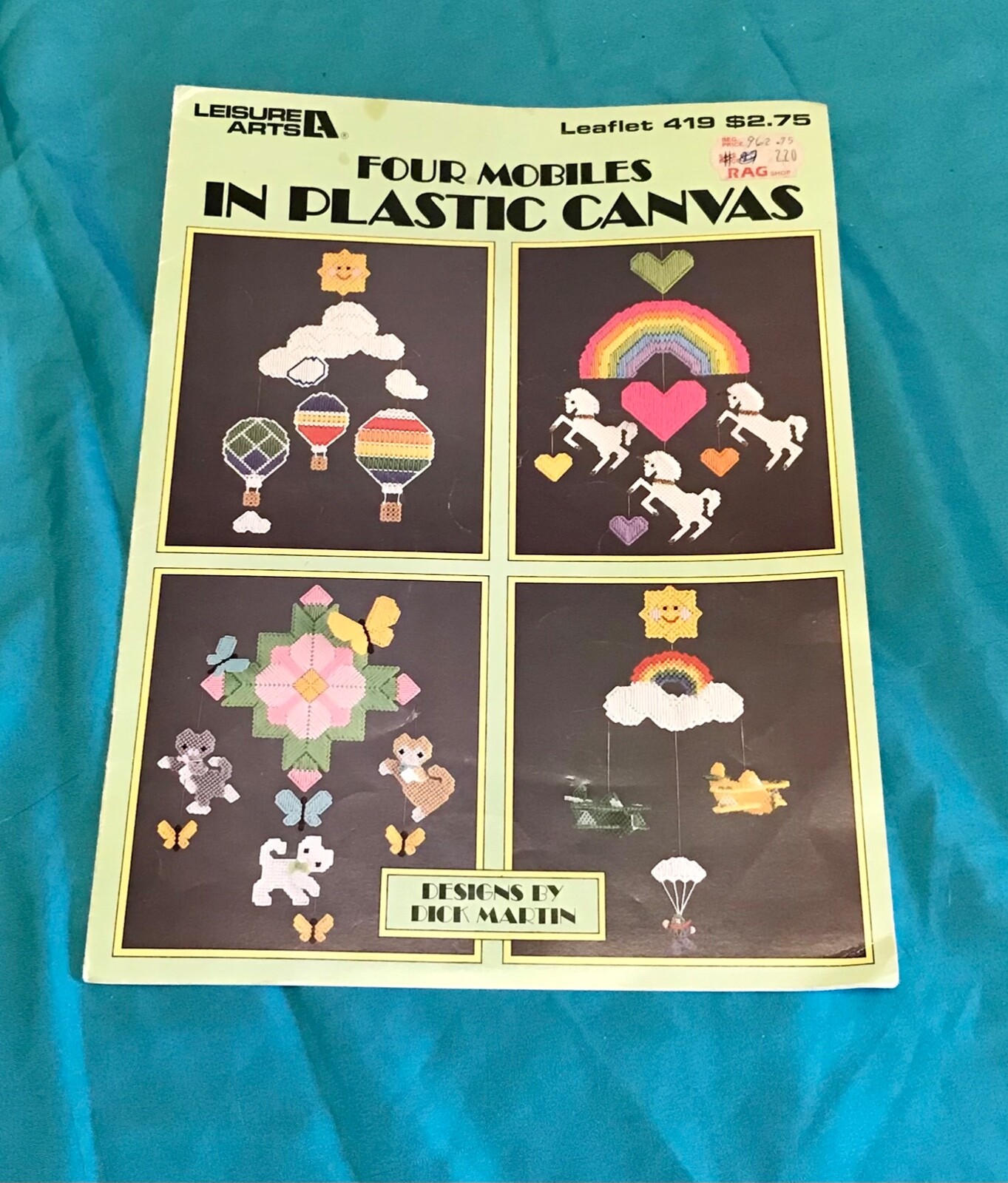 Four Mobiles In Plastic Canvas Pattern Leaflet ~ Leisure Arts 1986 BABY ROOM CAT