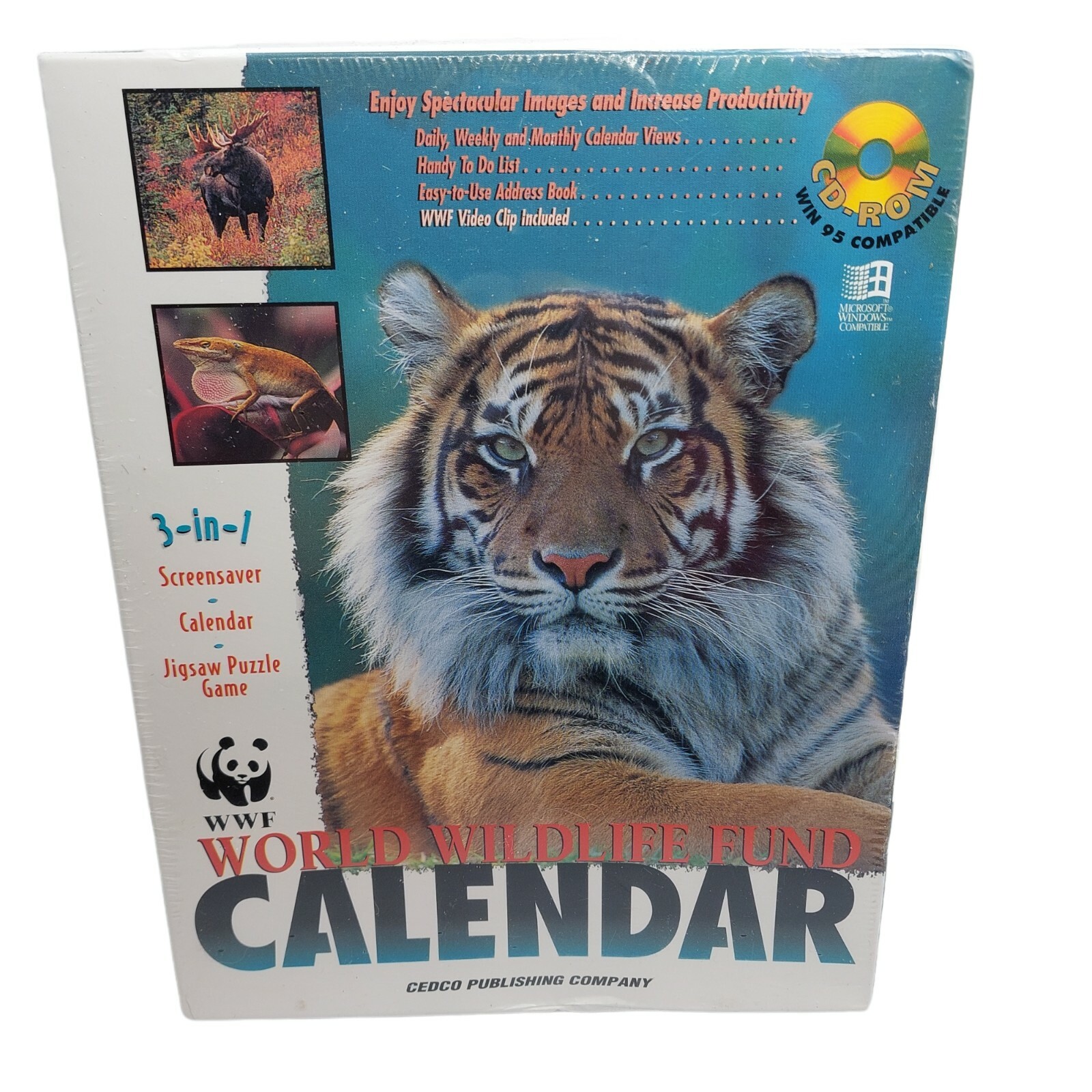 World Wildlife Fund Calendar Computer Software CD ROM Windows 95 3.1