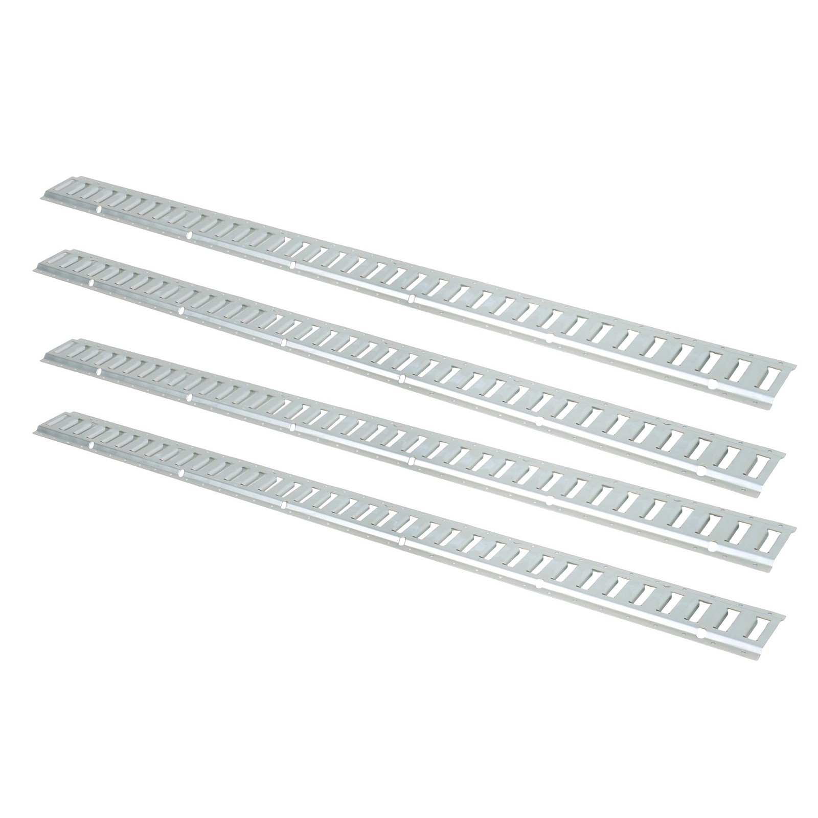 Silver 4 Pack 72" E Track Rail Sections For Mounting In Truck Garage Galvanized