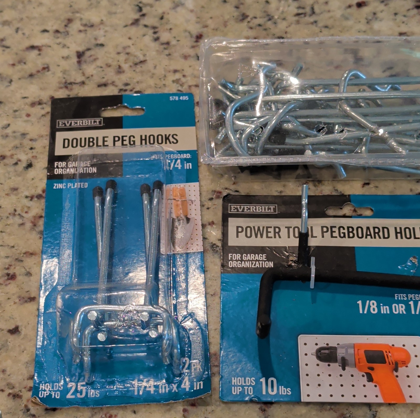 Huge Lot Everbilt Assorted Peg Board Hooks Hangers Brackets Garage Tool Storage