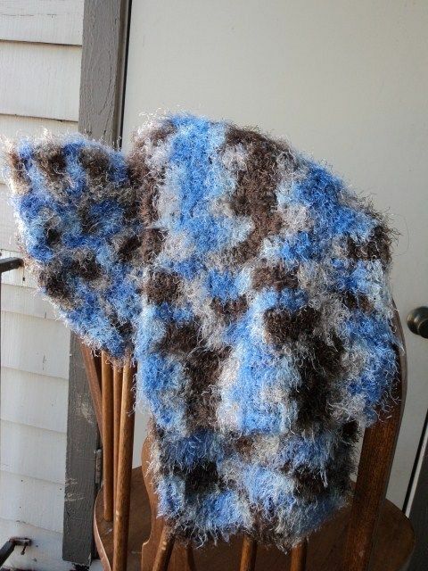New Multi-Coloured Handmade Knitted Super Soft Acrylic Fuzzy Yarn Scarf