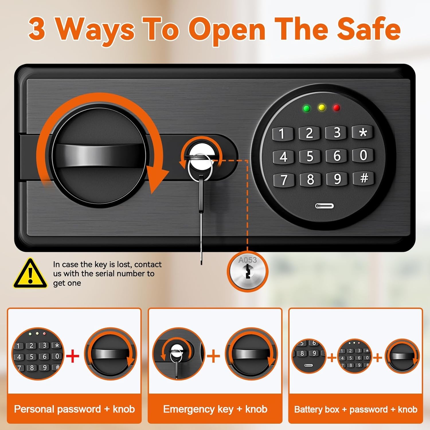 Pelinix Fireproof Wall Safe Between Studs Heavy Duty Digital Keypad 2-Shelf