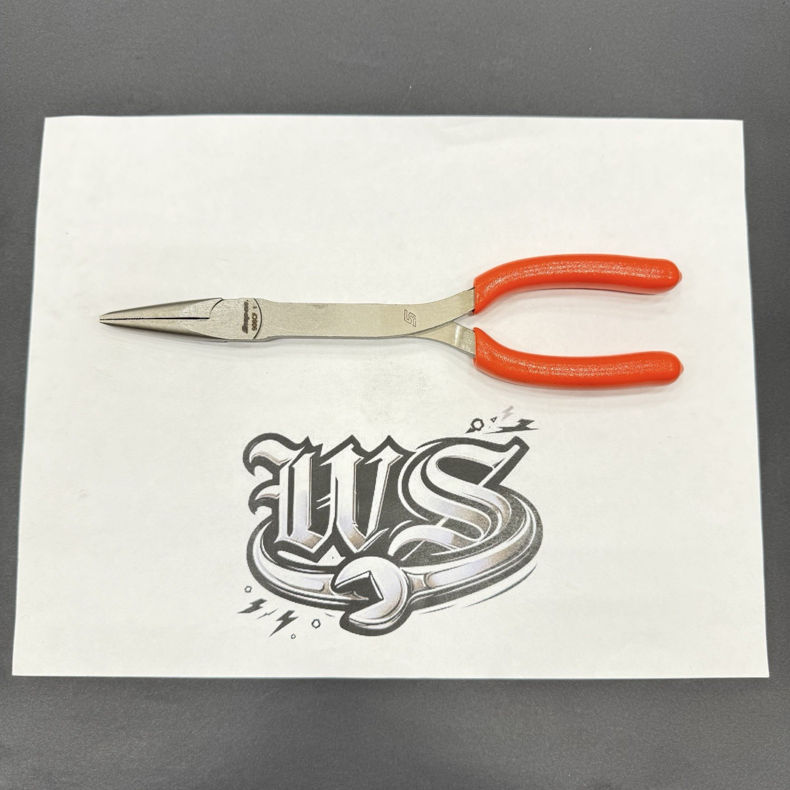 Snap-on Tools USA NEW ORANGE Soft Grip 9" Stork Needle Nose Pliers 908CF