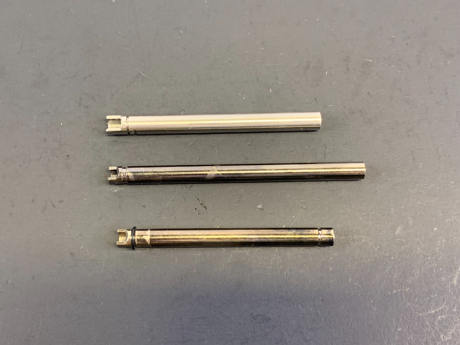LOT OF THREE (3) UNKNOWN BRAND GBB GAS BLOWBACK AIRSOFT PISTOL BARRELS