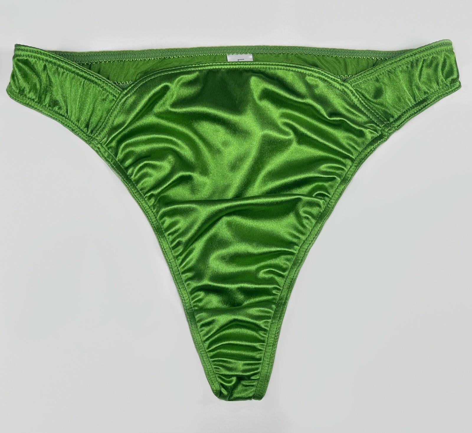 Satin Thong Green L