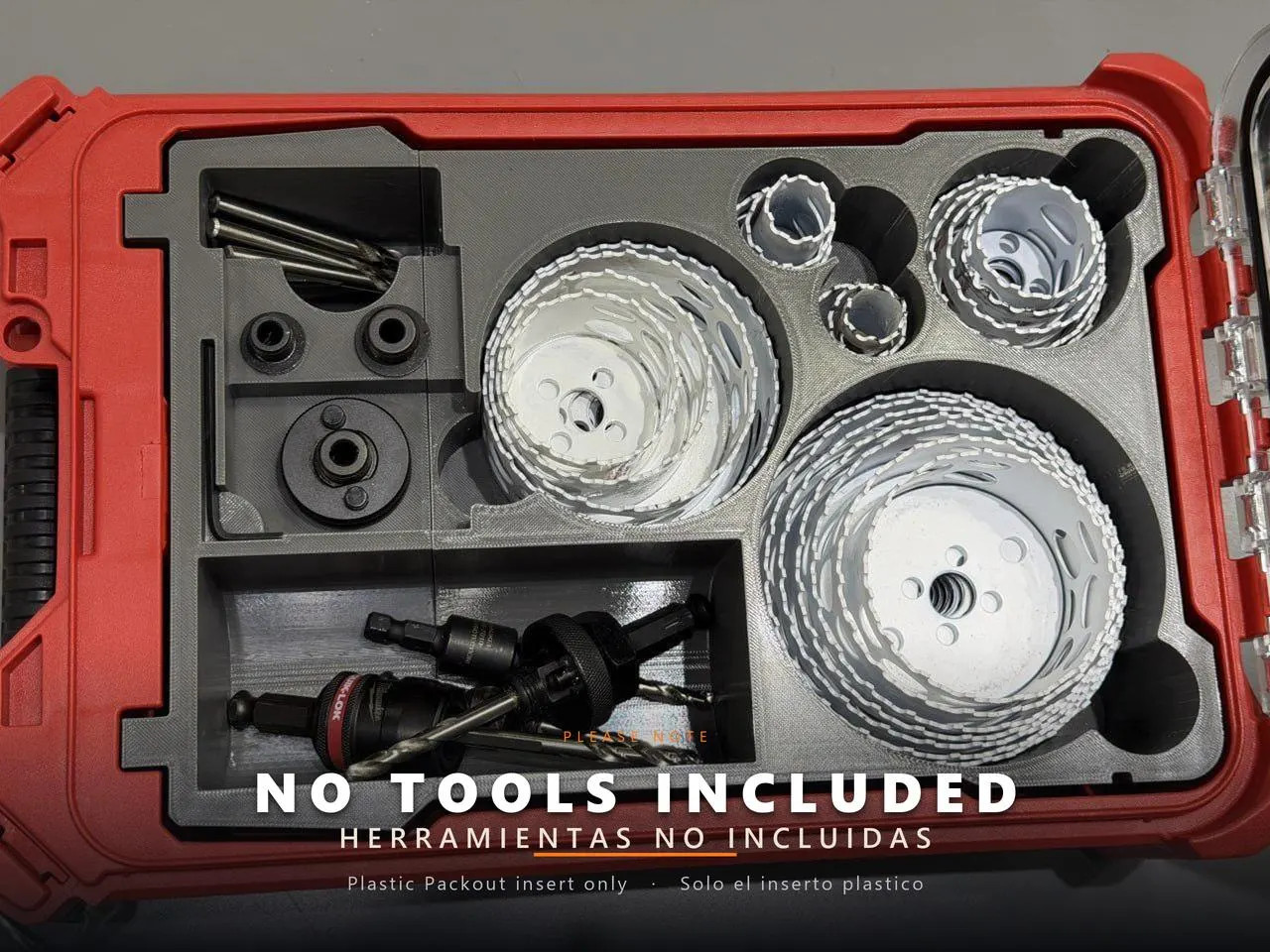 3D Printed Packout Insert 28pc Hole Dozer Hole Saw And Quik-Lok Arbor Organizer