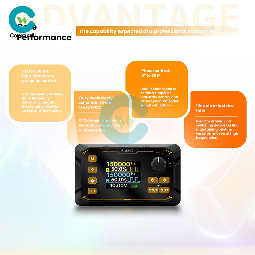 PLS500 Dual-Channel Pulse PWM Signal Generator Adjustable Programmable Dead zone