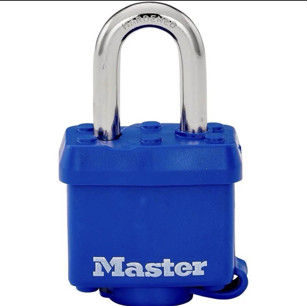 Master Lock 312D Tough Under Fire Blue Keyed Padlock w/ Keys