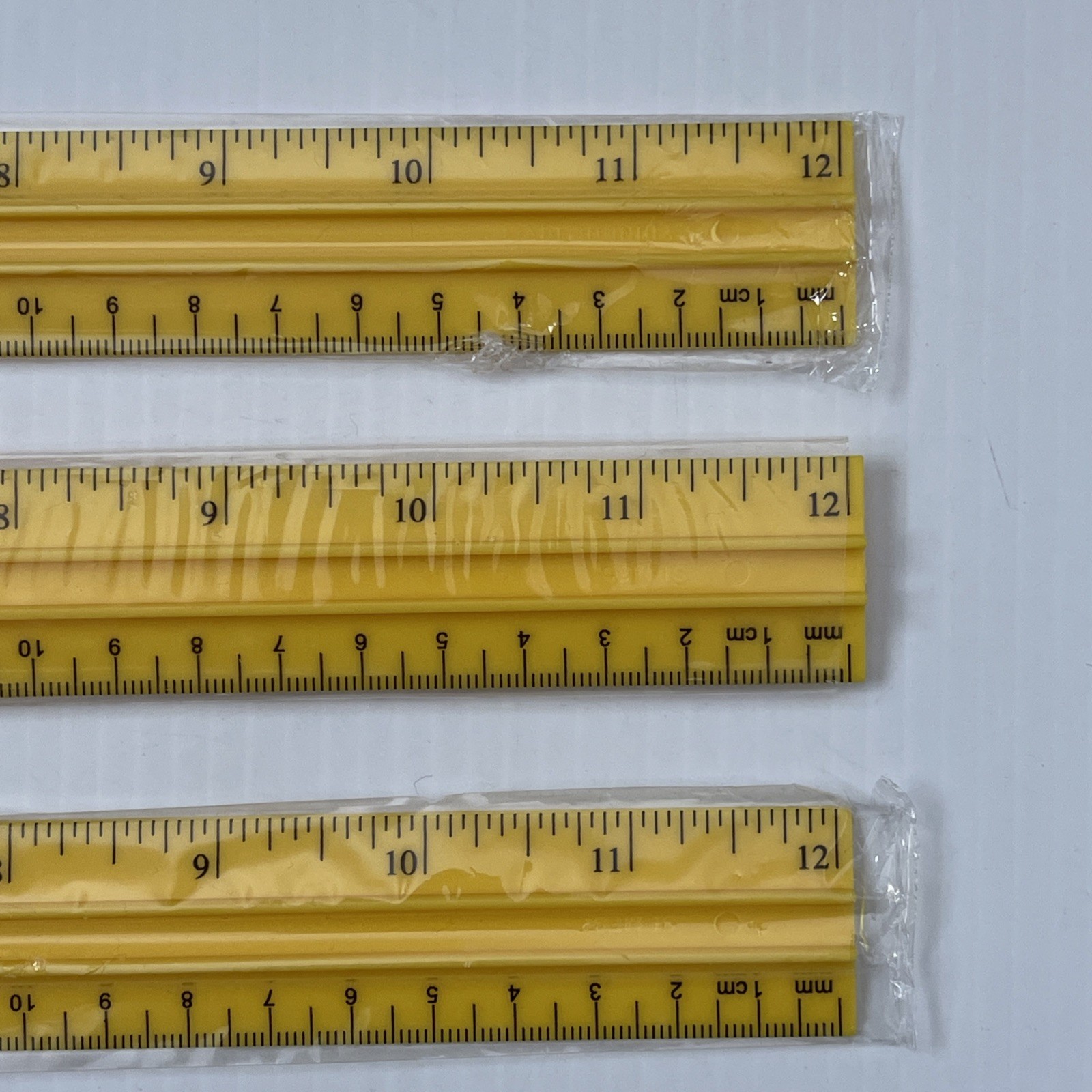 Lot of 3 Rulers Carolina Biological Supply Co. Lab Tool Kit Yellow.