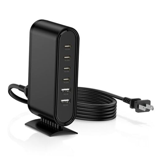USB C Charger Block Fast Charging Station,6-in-1 Desktop Charger Adapter,USB