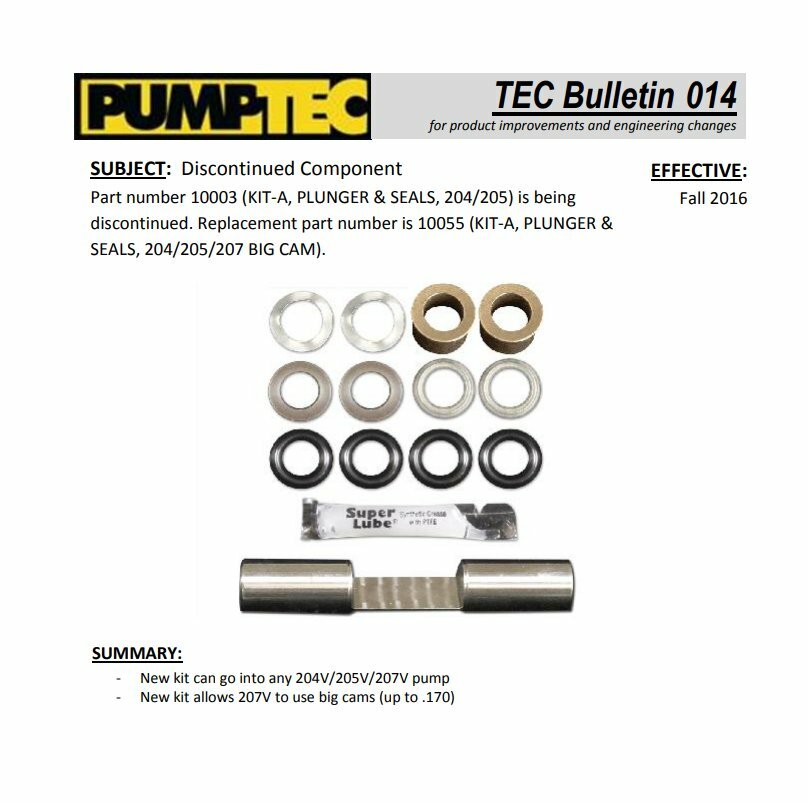 Carpet Cleaning - Pumptec 500 PSI Plunger & Seal Repair Kit