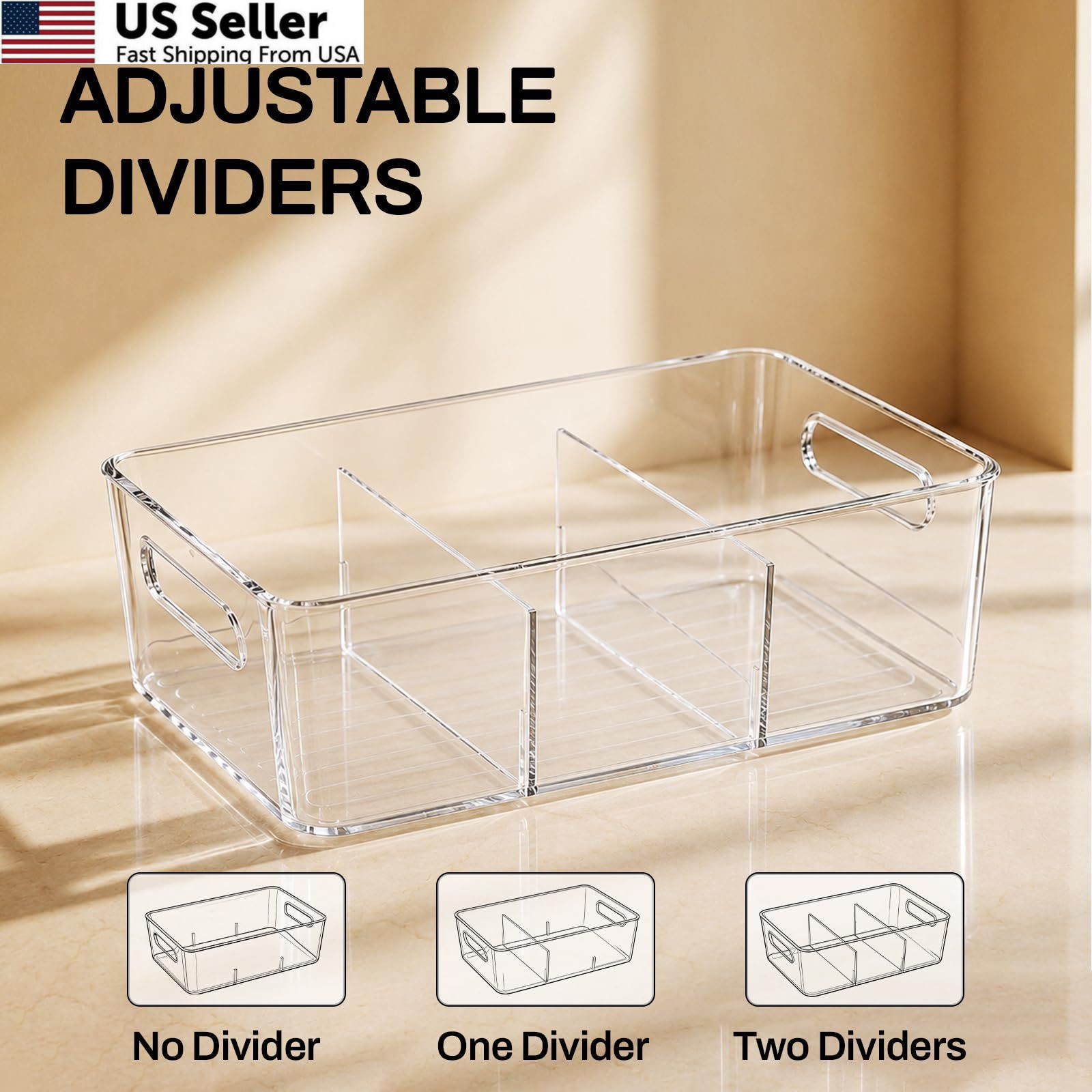 Mpotmiy 6 Pack Pantry Organizers and Storage,Clear Plastic Large, clear