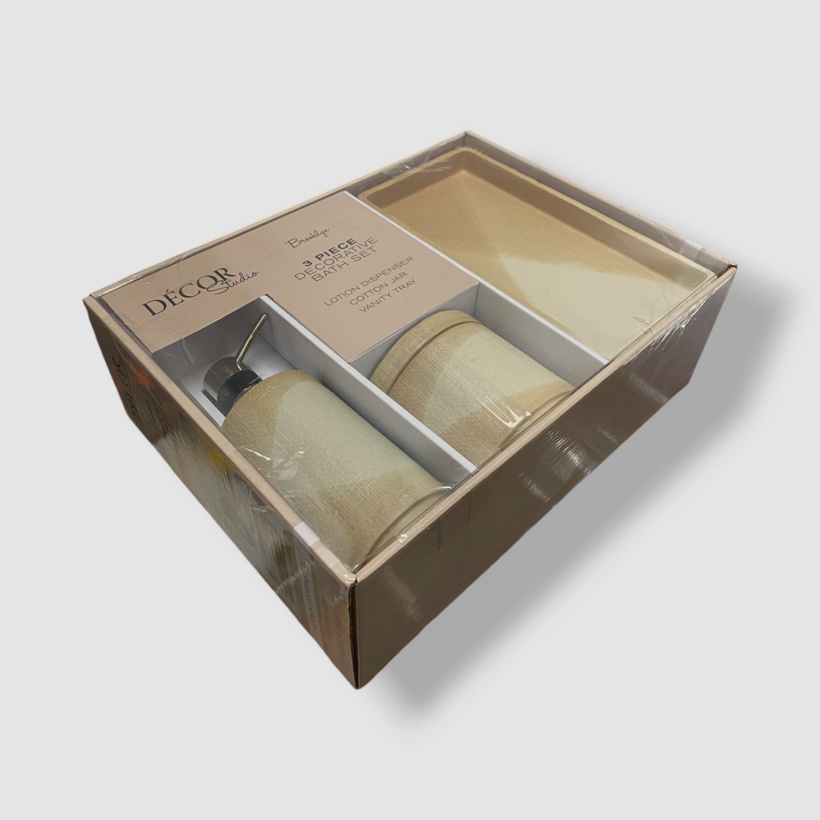 Decor Studio Brown Ceramic 3-Pc. Bath Accessory Set