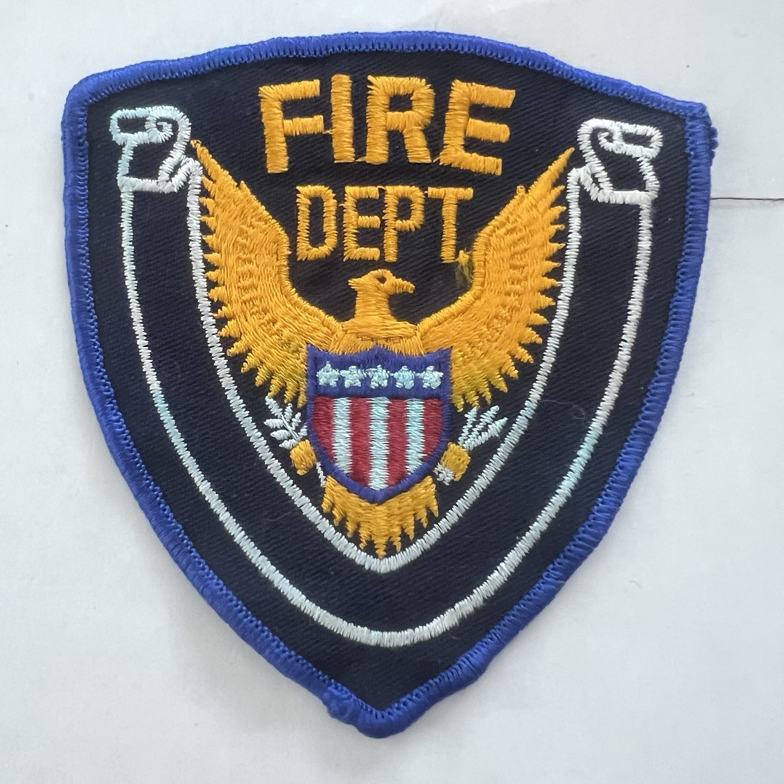 Fire Dept Patch - 4 x 4.25 inches - Vintage