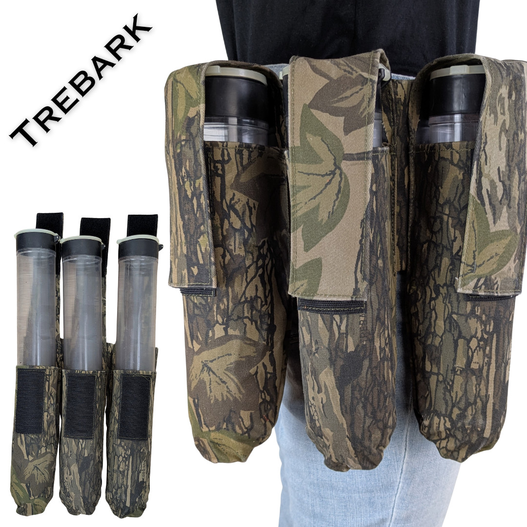 Trebark 3‑Tube Camo Belt Carrier Organizer Hunting Hiking Camping Fishing