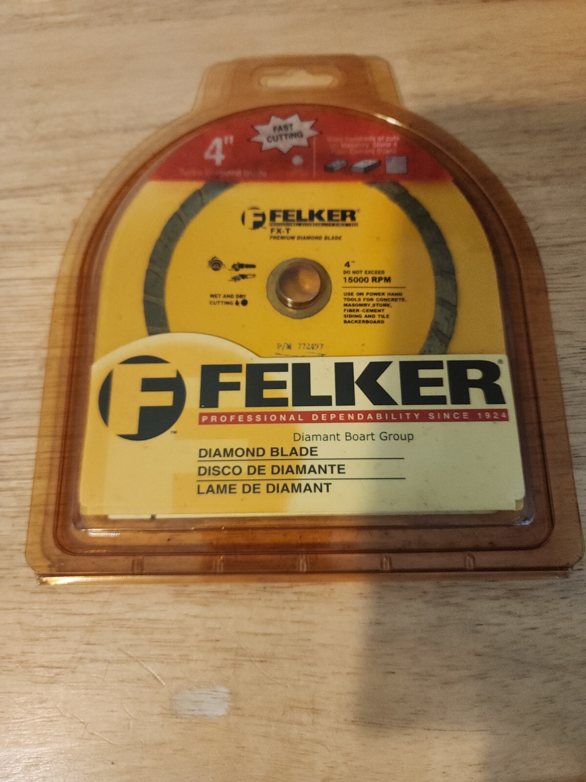 Felker Diamond Blade 4" FX-T Wet and Dry Cutting - New Old Stock
