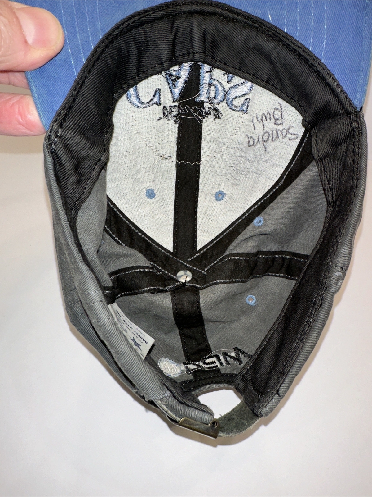 B.W.C.A. Minnesota Boundary Waters Hat Cap Blue Gray w Patch Strap Buckle