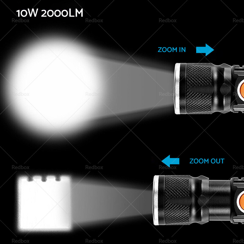 Rechargeable LED Flashlight Waterproof Torch Rainproof