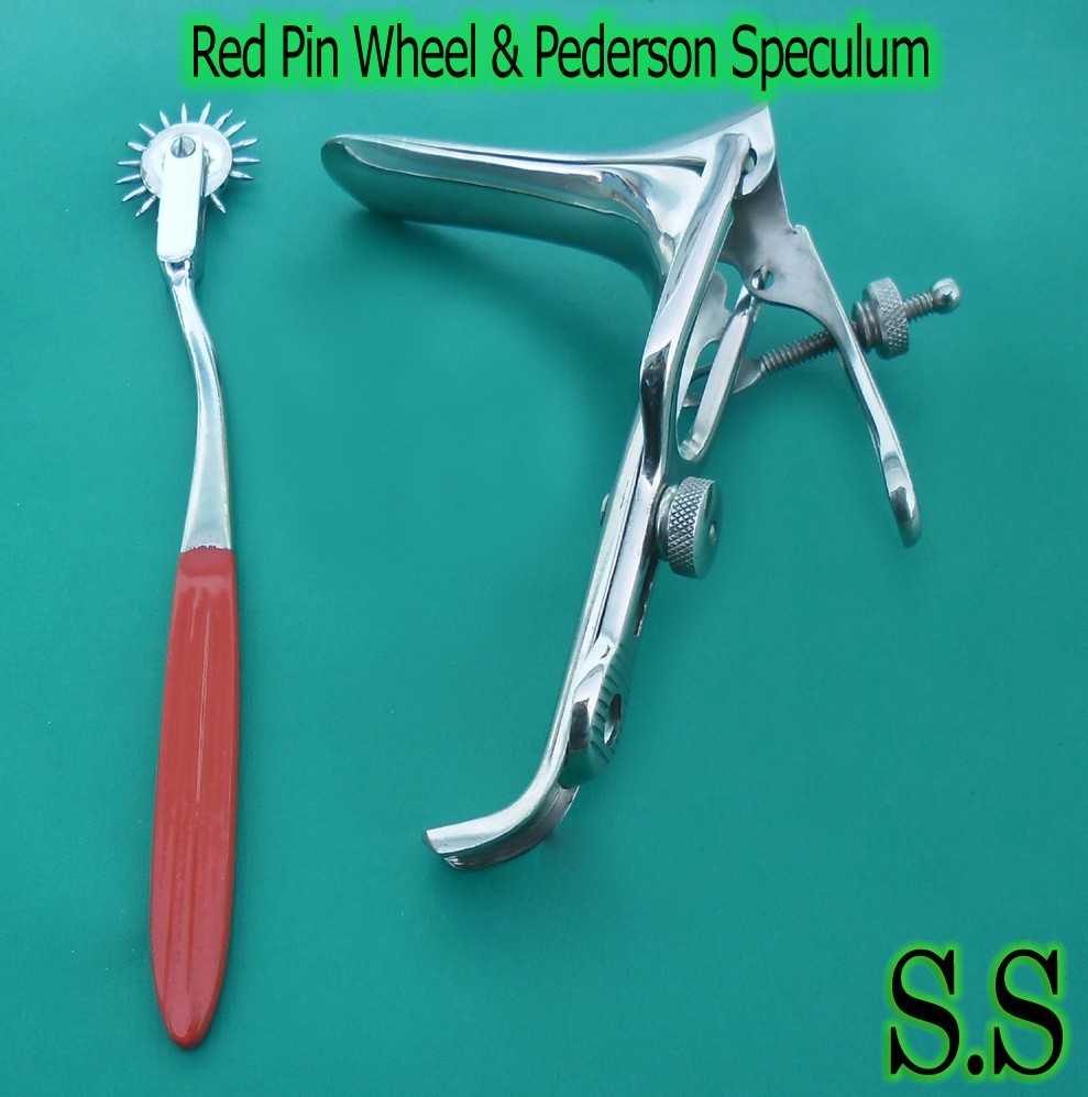 Pederson Vaginal Speculum Small & Red Colour Pin wheel Gynecology Instrument