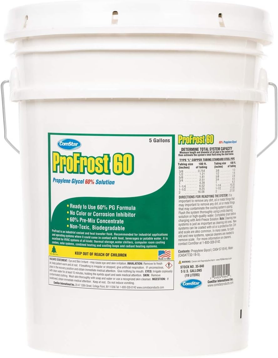 ComStar ProFrost 60 Propylene Glycol Antifreeze, 60%, Ready to Use, 5 Gal