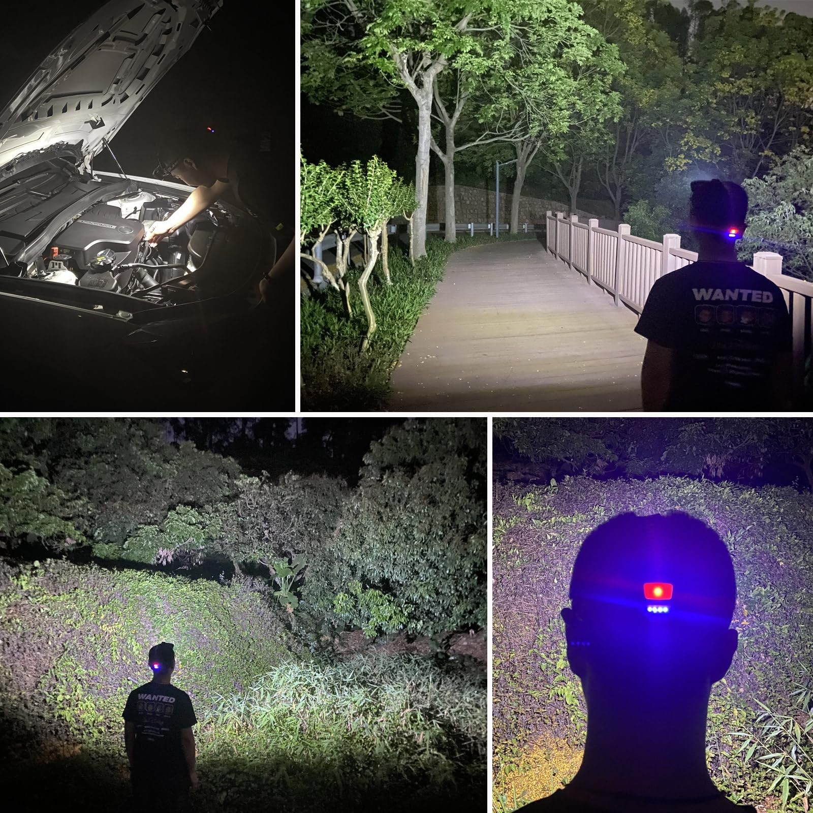 DARKBEAM Hard hat Headlamp COB LED Floodlight with Red Light USB Rechargeable...