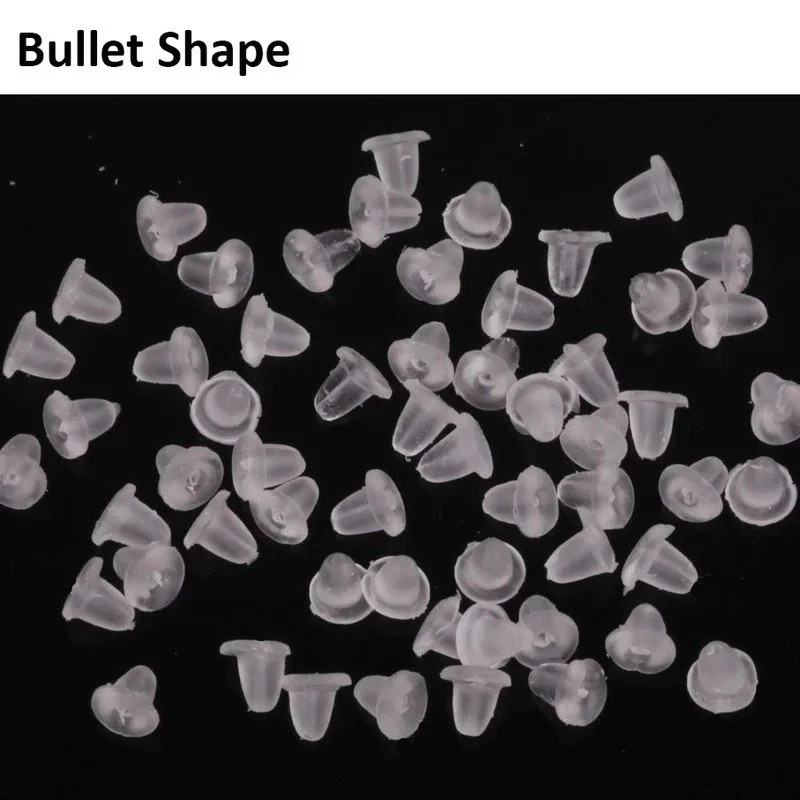500pcs Soft Rubber Ear Plugs – Transparent Earring Back Stopper Studs for DIY Ea