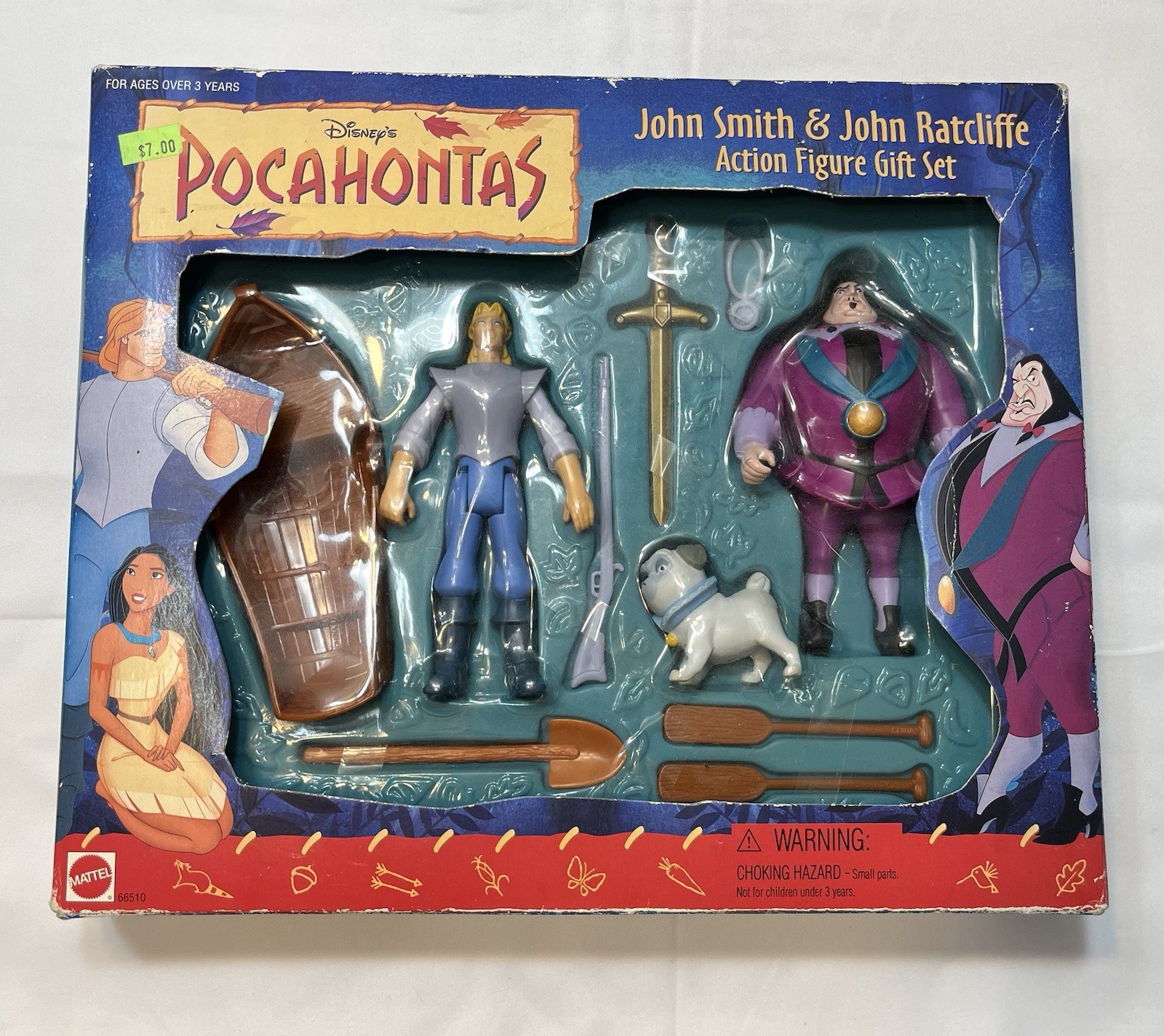 Vintage Mattel Disney Pocahontas Action Figure Set Store 1994 John Smith