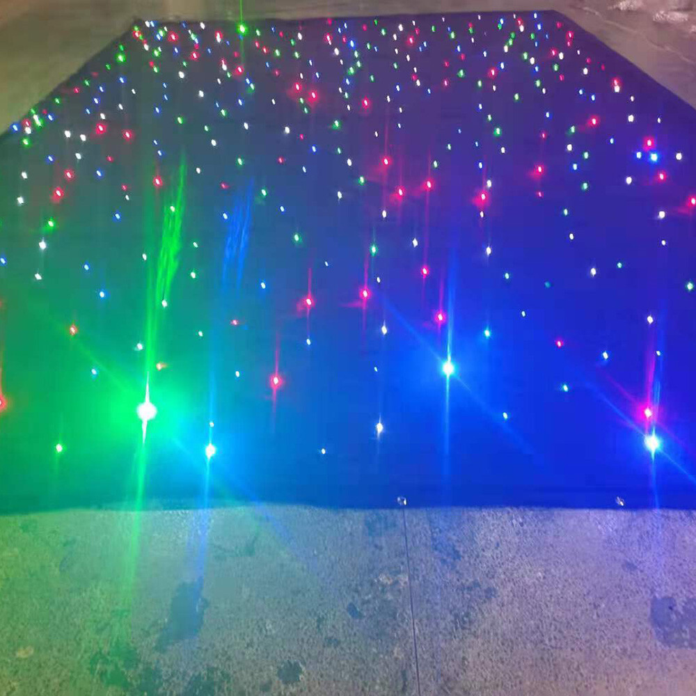10x6.5ft Stage Star Light Led Backdrop Wedding Party Curtain Retardant Dj Pub