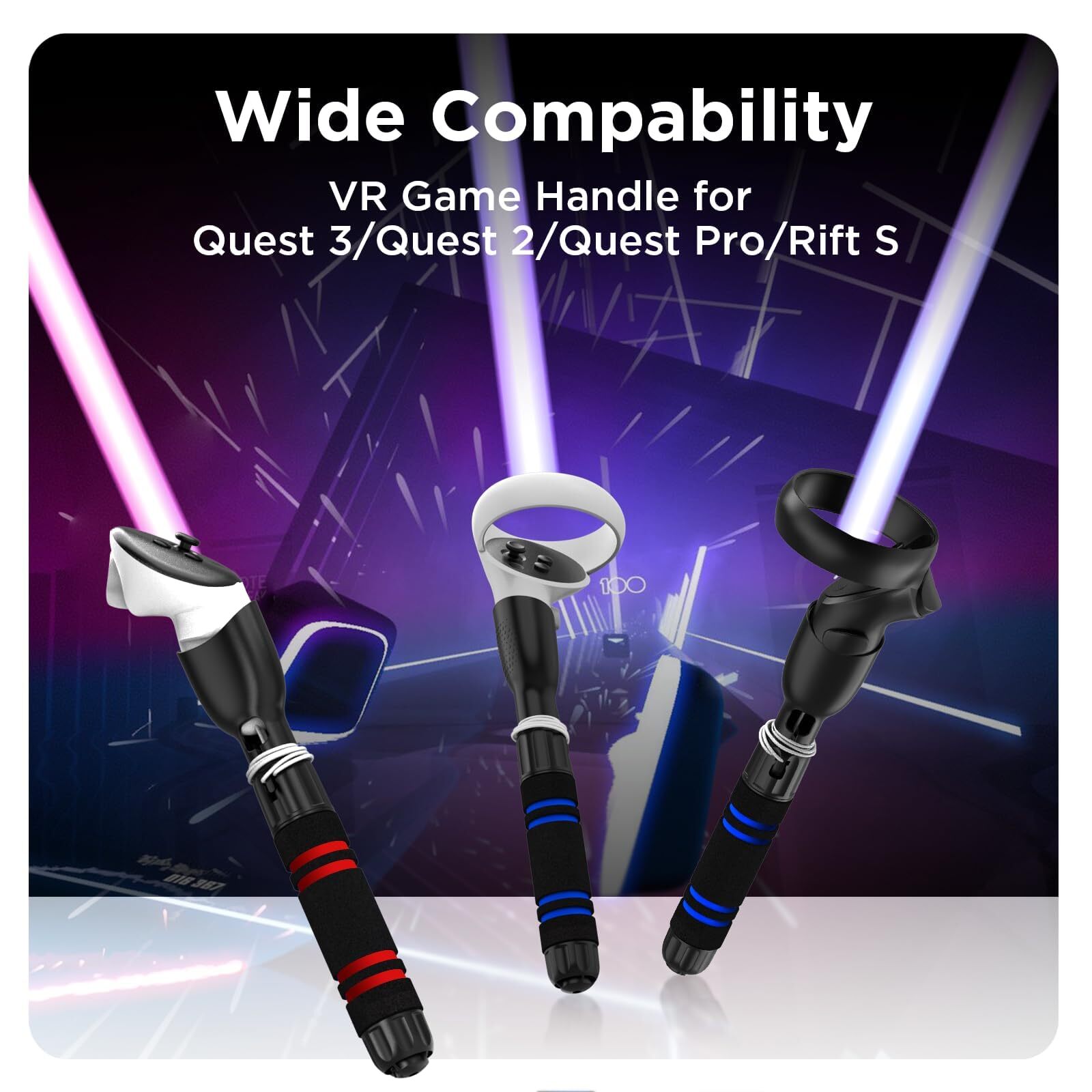 Dual Handles Extension Grips Handle Attachments Compatible with Meta Quest 3S