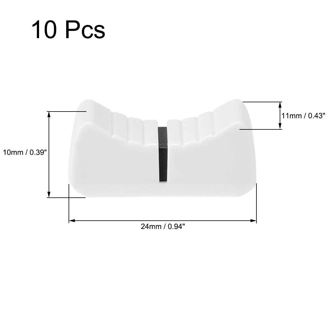 Console Mixer Slider Fader Knobs Replacement for Potentiometer White Black 10pcs