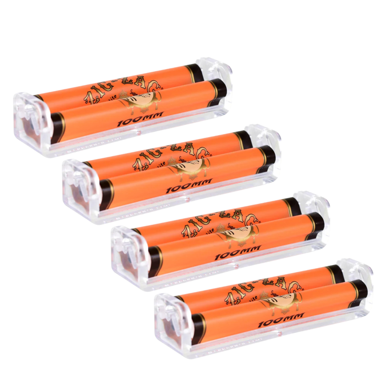 Zig-Zag 100mm Cigarette Rolling Machine | Premium Manual Roller Tool | 4 Pack