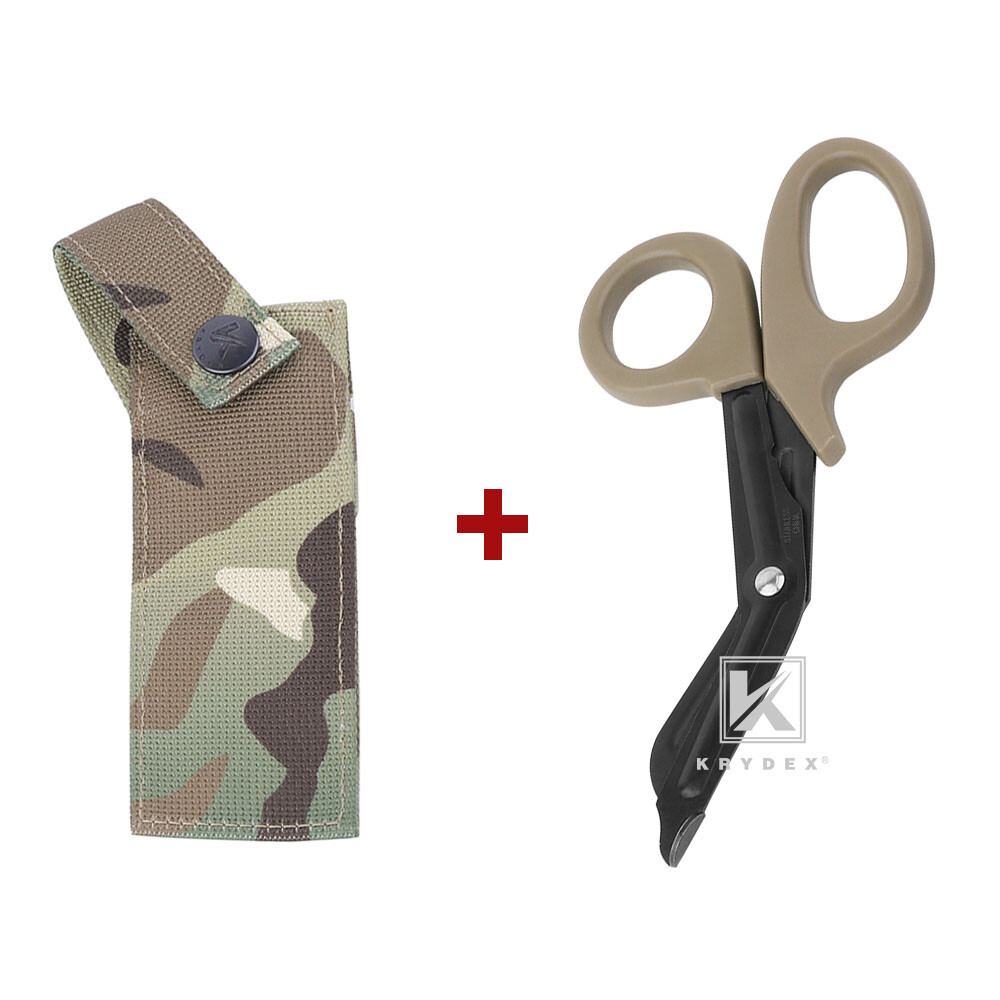KRYDEX Medic Hand Pouch Shears Tactical Shear Pouch Scissors Sheath MOLLE Camo