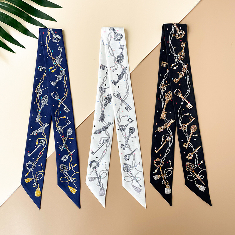2025 Quality 18 Momme Twill Silk Scarf Ribbon Bag Necktie Headband 33"*2"
