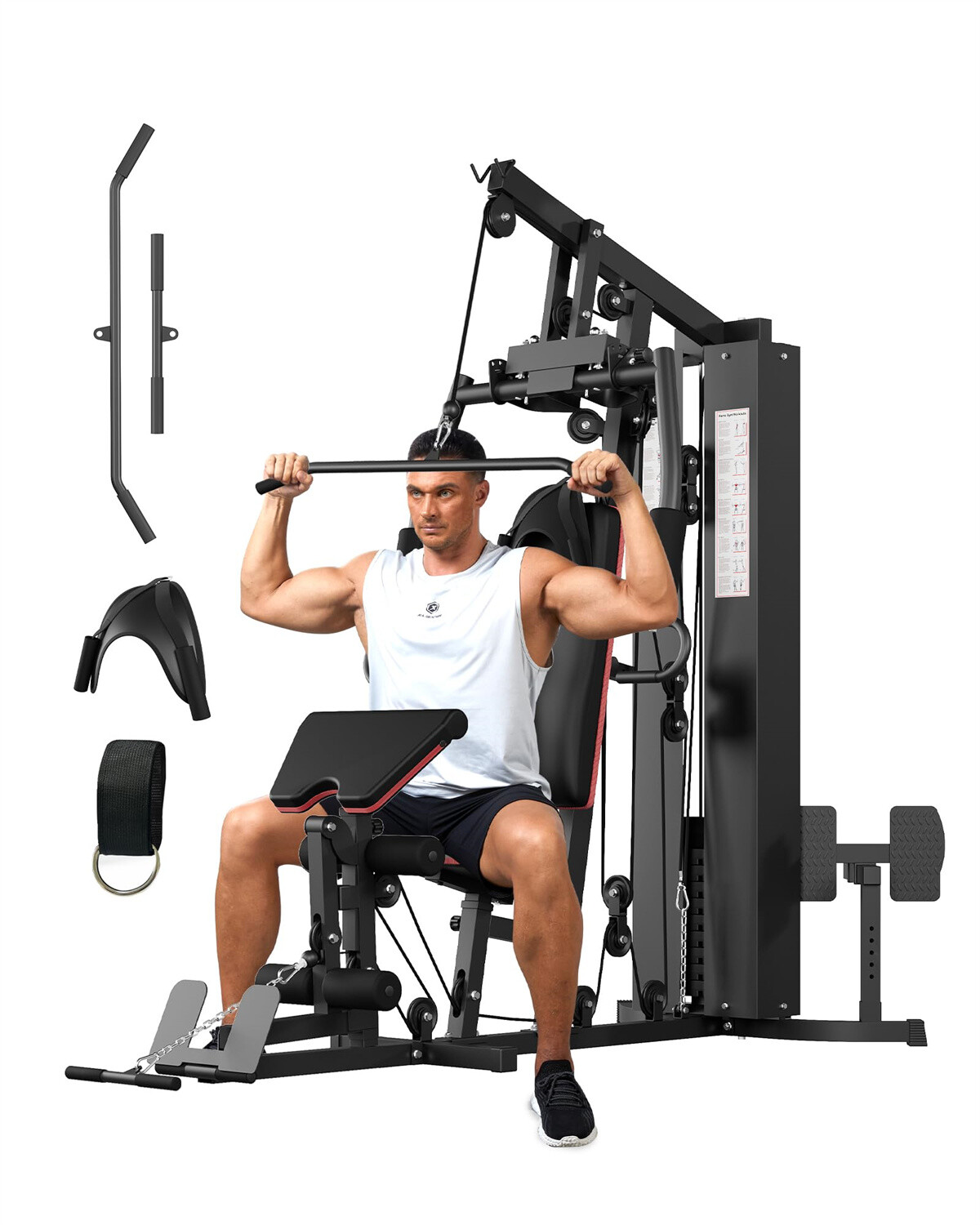 Home Gym Machine, Multifunctional Workout Equipment with 150 Lbs Weight Stack