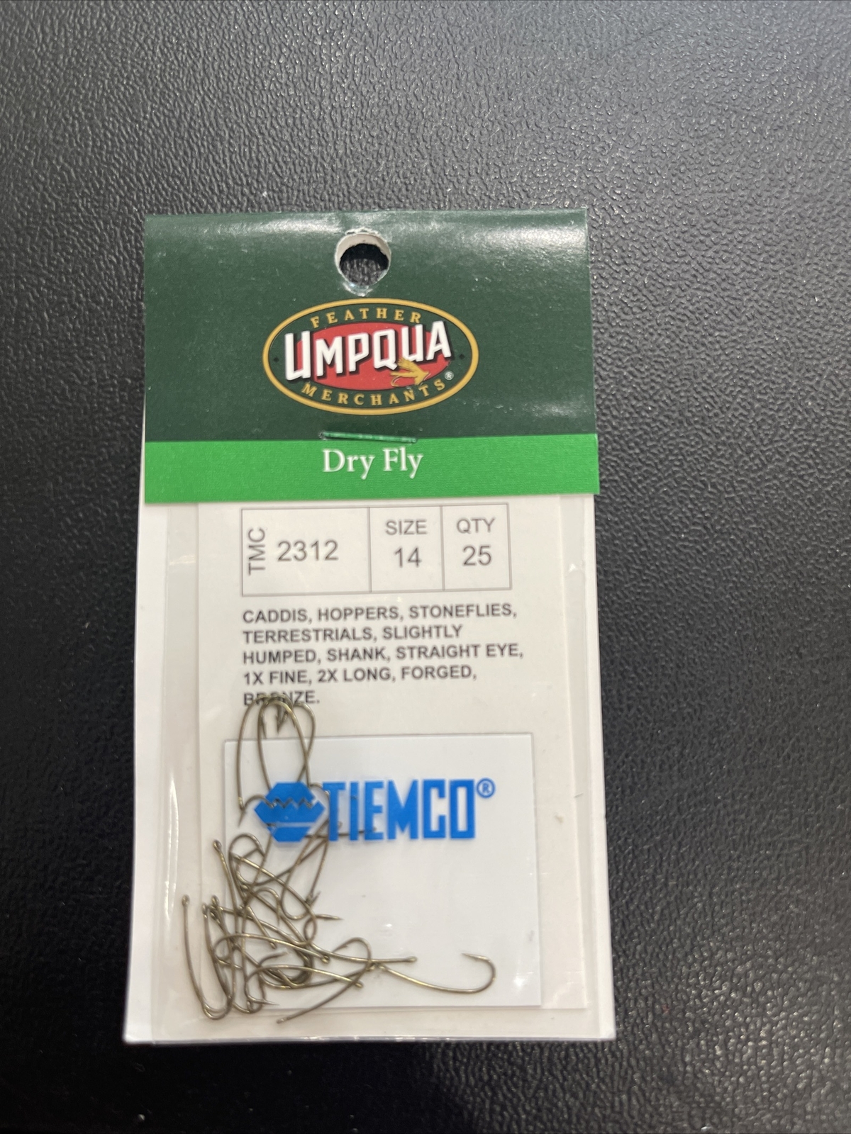 Umpqua Tiemco Dry Fly Fishing Hooks TMC 2312 Size 14 Qty 25 Bronze New