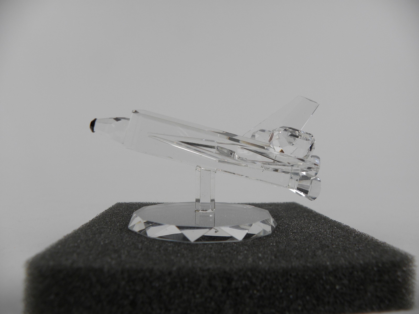 Clear Crystal Space Shuttle Figurine 3 1/4" Length~Rare