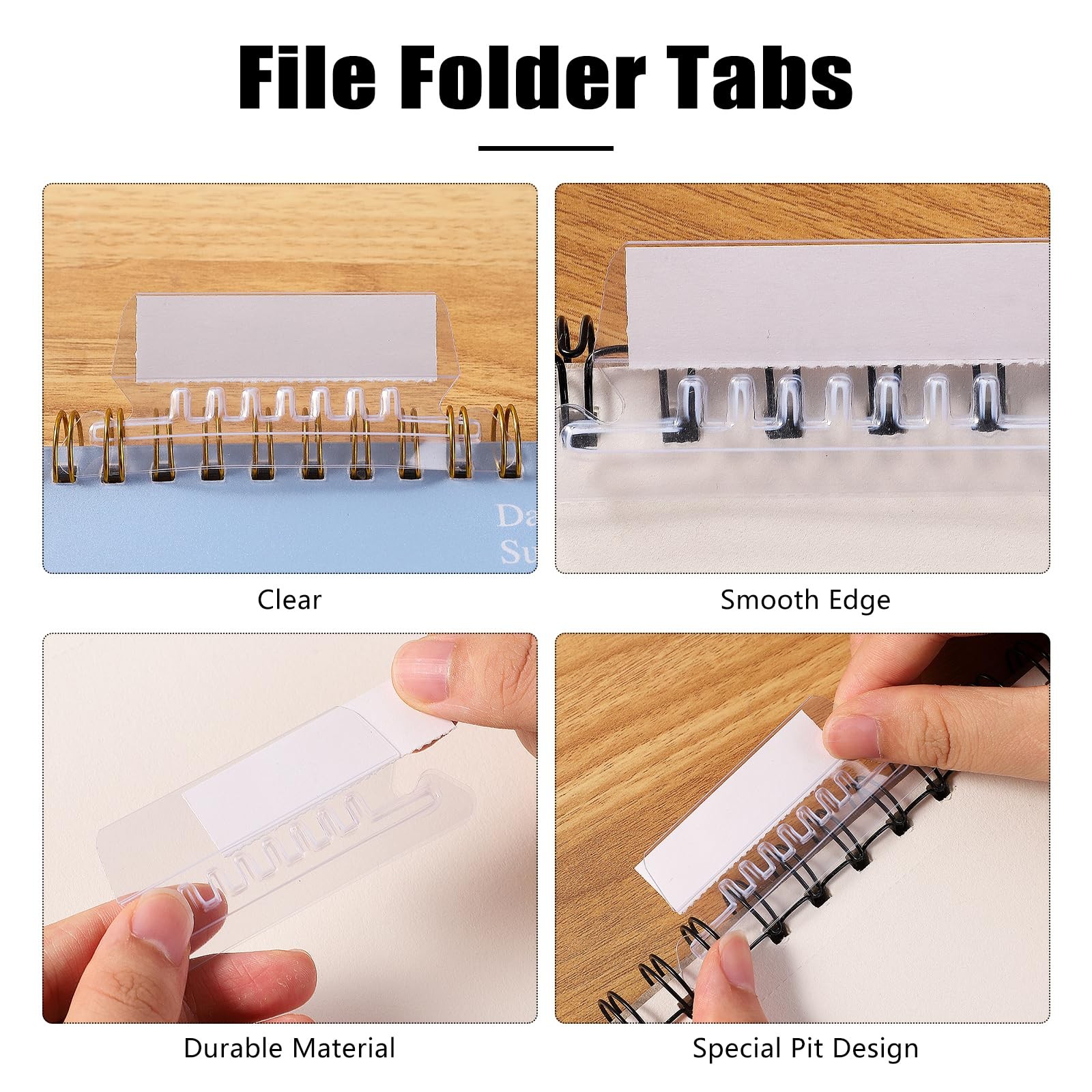 200 Pcs File Folder Tabs and 200 2 Inch Hanging Inserts Transparent