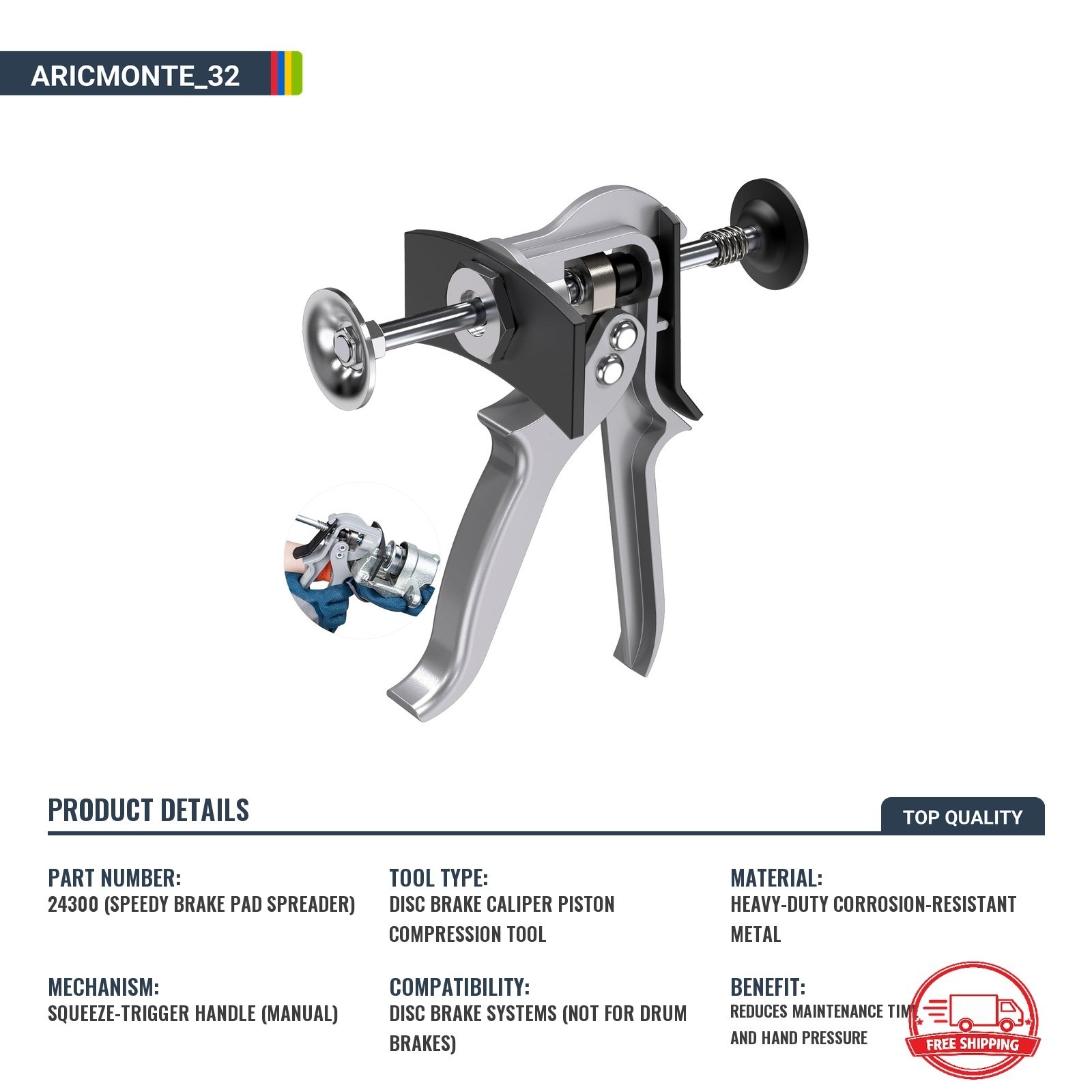 Prensa de Caliper de Frenos de Disco Herramienta de Compresion Rapida NEW